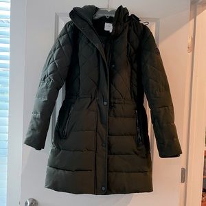 Heavy, soft, water resistant winter coat with a hood